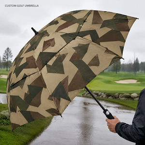 Parapluie publicitaire personnalisé Junvoy avec logo imprimé, pour voyages, soleil et pluie, promotion commerciale, motif camouflage puzzle. - Product Image 6