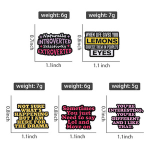 Citations inspirantes positives thème drôle lettre texte émail broche métal Badge broche pour sac à dos vêtements accessoires cadeaux - Product Image 6