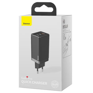 <span class=keywords><strong>Baseus</strong></span> <span class=keywords><strong>65W</strong></span> Gan2 Pro 2C + U Charge rapide Type C PD USB <span class=keywords><strong>Chargeur</strong></span> avec QC 4.0 3.0 Portable Charge rapide pour ordinateur portable iPhone 14 13 - Product Image 1