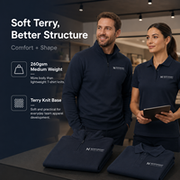 Tela de Algodón y Elastano de 260 g/m², Tela de Poliéster y Algodón, Tela de Rizo, Tela de Punto para Uniformes de Equipos Corporativos y Personal de Servicio