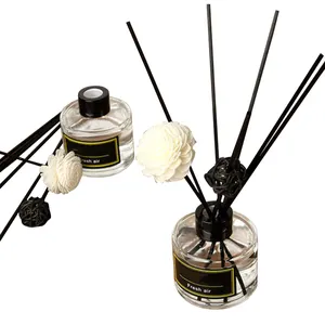 Diffusore di aromi nero da 4mm fragranza Rattan Reed Stick diffusore decorativo per la casa in fibra stick