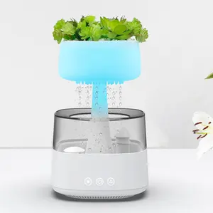 Planta artificial DIY función buen precio hogar eléctrico ultrasónico niebla nube de lluvia humidificador aromaterapia aroma difusor