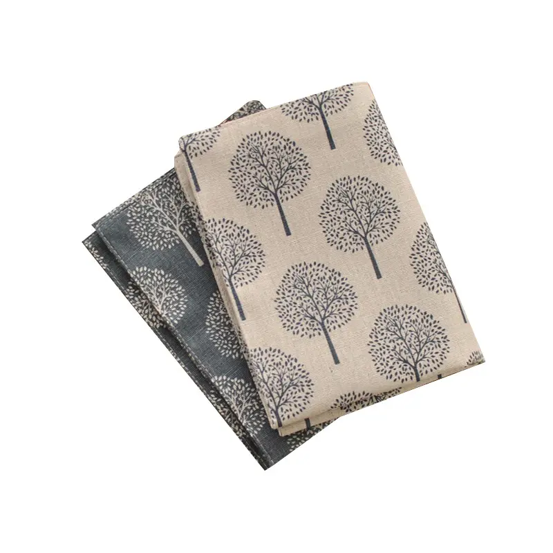 Китайские поставщики, простые льняные хлопковые чайные полотенца с принтом конопли и каймой