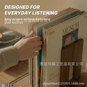 Wooden Book Shelf Adjustable Desktop Organizer For Books Magazines Cds <b>Records</b> Single Layer Storage <b>Stand</b> - Product Image 3