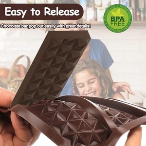 Newest <b>Baking</b> DIY Accessories Food Grade <b>Silicone</b> Chocolate Bar Mold Deep Break Apart Chocolate Molds - Product Image 2