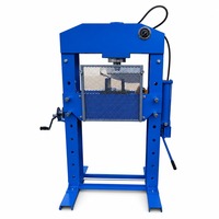Presse d'atelier hydraulique à cadre en H avec table de travail réglable, treuil manuel et pompe manuelle, structure en acier pour atelier