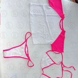 2025 femmes luxe maillots <span class=keywords><strong>de</strong></span> <span class=keywords><strong>bain</strong></span> ensemble Logo personnalisé Sexy 3 pièces Fitness Micro Mini Bikini bébé t-<span class=keywords><strong>shirt</strong></span> solide fruits maillot <span class=keywords><strong>de</strong></span> <span class=keywords><strong>bain</strong></span> - Product Image 3