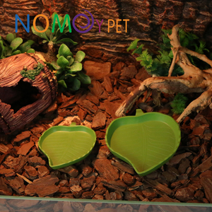 NOMOYPET, venta al <span class=keywords><strong>por</strong></span> mayor, plato de plástico con forma de hoja verde para reptiles, plato de alimentación para <span class=keywords><strong>comida</strong></span> y agua - Product Image 4