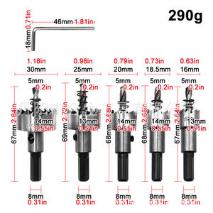 Juego de sierras perforadoras de 16-30 mm, métricas, de acero aleado, para abrir con llaves hexagonales - Product Image 2