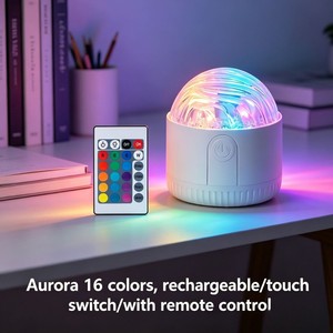 Water Ripple Table Lamp 16 Colors Rechargeable Touch Switch With Remote Control LED Night Light For Bedroom Dorm Room Decoration - Product Image 5
