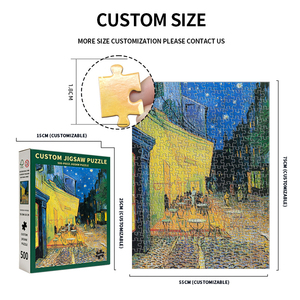 <span class=keywords><strong>Rompecabezas</strong></span> de Papel del Famoso Cuadro de <span class=keywords><strong>Van</strong></span> <span class=keywords><strong>Gogh</strong></span>, Café en la Terraza Nocturna, de 501 a 1000 Piezas, Proveedor de Fábrica, Precio Competitivo, Se Aceptan Personalizaciones - Product Image 2