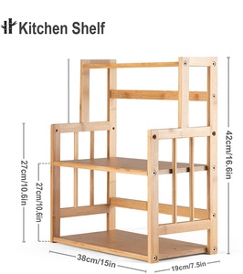 HYNAWIN 3-Tier di bambù portaspezie da <span class=keywords><strong>cucina</strong></span> Organizer con scaffali di stoccaggio regolabili in piedi mensola della <span class=keywords><strong>dispensa</strong></span> - Product Image 5