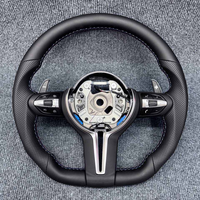 Setir Kulit Asli Model M3 Flat Bottom untuk BMW Seri 3 F30 Seri 4 F32 Seri 1 F20 F34 375mm