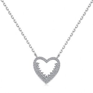 Collares con Colgante de Circonita Cúbica 5A en Forma de Corazón, Chapados en Oro de 18K y Rodio sobre Plata S925, de Dylam Dainty, los Mejores Regalos para el Día de San Valentín 2024 - Product Image 1