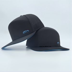 Casquettes de sport, de golf et de baseball OEM noires, imperméables, style Melin à 6 panneaux, avec logo personnalisé en caoutchouc PVC, pour le surf et la plage - Product Image 3