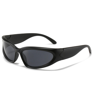 Mode Argent Miroir Ovale Sport Lunettes De Soleil <span class=keywords><strong>Steampunk</strong></span> Noir Hommes Et Femmes Autour De Lunettes De Soleil - Product Image 4
