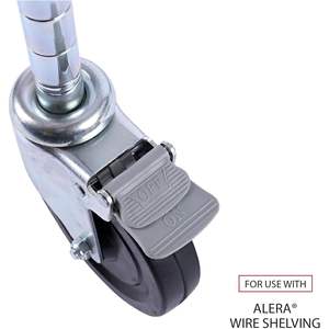 Juego de 4 ruedas giratorias Alera de 600 lb, color gris, ruedas sólidas para estanterías de alambre, antipinchazos, hechas de poliuretano y nailon, usadas - Product Image 6