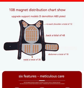 Tự sưởi ấm eo hỗ trợ vest 108 pcs massage đá vật lý trị liệu lại Brace tư thế Corrector - Product Image 4