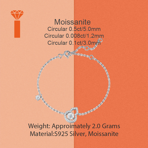 Bracciale a Forma di Zucca Ispirato al Desiderio in <span class=keywords><strong>Argento</strong></span> Sterling <span class=keywords><strong>925</strong></span> con Moissanite Centrale e Accento a Stella per Protezione e Gioia Simbolica - Product Image 1