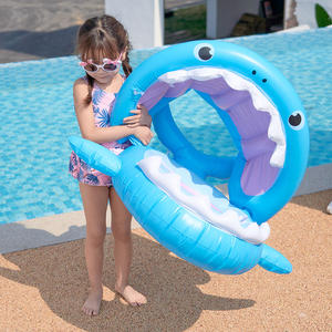Nouveau design 3D requin enfants siège de natation gonflable requin enfants natation siège flottant avec parasol - Product Image 2
