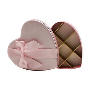 Bulk empty pink color Valentine's chocolate candy packaging heart shaped gift boxes