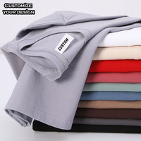 T-shirt personnalisé pour homme en velours côtelé de coton épais, double fil, col montant, coupe ajustée, manches courtes, imprimé uni, fermeture éclair, ajouré