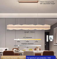 Lustre moderne de luxe à suspension longue pour salle à manger, bar, avec télécommande, en aluminium et acrylique, hauteur réglable, luminaire suspendu à LED