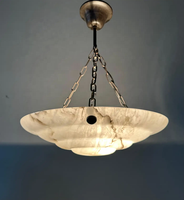 Lustres ronds de plafond de luxe de salon de villa d'albâtre de pierre de marbre naturel et lampes suspendues pour les lampes suspendues modernes
