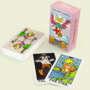 Cartes de tarot personnalisées avec impression de la déesse renarde fée sur une boîte haut de gamme pour un jeu complet de cartes de tarot et un guide - Product Image 2