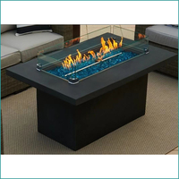 50 "béton caché réservoir gaz foyer extérieur Patio jardin arrière-cour caché GFRC gaz foyer Table avec roches de lave et couverture