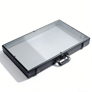 طاولة تجارية محمولة كبيرة الحجم أعلى طاولة تجارية من الألومنيوم واضحة الاكريليك لتخزين بطاقات رياضية متدرجة - Product Image 2