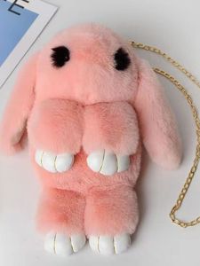Bolso de Peluche de Conejo al por Mayor, Bolso Colorido de Moda, Lindo Bolso de Mano de Peluche de Conejo con Cadena Metálica, Regalo para Niñas - Product Image 2