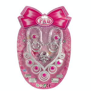 فتاة طقم أدوات تجميل الديكور الاكسسوارات كبيرة قلادة + أقراط + صغيرة قلادة مجوهرات - Product Image 1