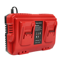 Chargeur de batterie au lithium 12V 18V pour batterie Milwaukee M12 M18, chargeur rapide double port avec prise Mexique/États-Unis pour outils