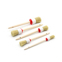 Brosse de nettoyage industrielle pour peinture automobile, manche en bois, poils personnalisables OEM, pour lavage de voitures, esthétique automobile, outils de detailing marin