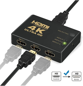 3-Cổng HD 3D 4K Video Splitter Chuyển Đổi 3-Trong-1 Chuyển Đổi Hub <span class=keywords><strong>Adapter</strong></span> Cho Máy Chiếu Điện Thoại Máy Ảnh Xe Ô Tô Loa 15M IR <span class=keywords><strong>RF</strong></span> Từ Xa - Product Image 6
