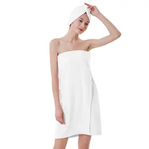 Towel Wraps For Women - Spa Bath Waffle Body Wrap With Adjustable Touch - Microfiber Dress Towel