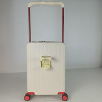Bagages de luxe à chariot large rouge valise de grande capacité ABS PC sacs de voyage à roue tournante avec porte-gobelet pliant