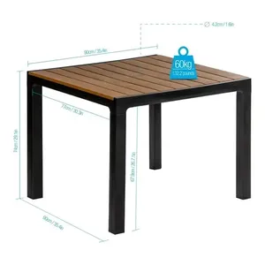 Juego de comedor texterior Jardin 4 puestos Tipo madera MQ Color tabaco - Product Image 4
