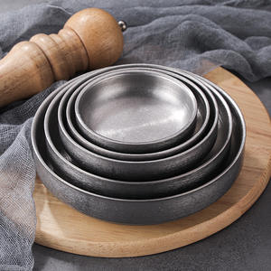 Bols à sauce coréens à double couche, plat d'assaisonnement à pic de neige 304 acier inoxydable BBQ vinaigre plateau à épices Kimchi Snack <span class=keywords><strong>Plate</strong></span> - Product Image 5