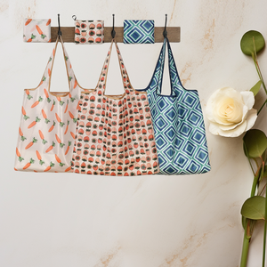 Bolsa de Mano Plegable Ecológica con Diseño Creativo de Letras de Poliéster, Gran Capacidad y Diseño Portátil para Compras y Almacenamiento - Product Image 1