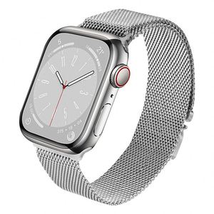 Bracelet en acier inoxydable magnétique Milanese Loop pour Apple Watch S10 42mm 46mm, bracelet en titane respirant blanc, bracelet en métal - Product Image 3