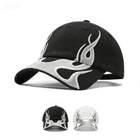 Casquette de baseball personnalisée Y2K Streetwear en coton à 6 panneaux, style Dad Hat, Snapback, avec motif Flamme Argentée Pailletée