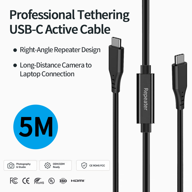 5M USB 3.1 Gen1 5Gbps USB Type C Active Extension Tether Cable High Speed Data Transfer No signal Attenuation for Laptop PC