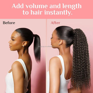 Venta al por mayor sintético rizado extensión de cola de caballo rizado onda Cola de Caballo Afro rizado pelo Cola de Caballo <span class=keywords><strong>coletas</strong></span> para el cabello de las mujeres - Product Image 5