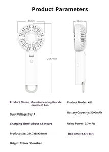 พัดลมมือถือขนาดเล็ก, พัดลมพกพาปรับความเร็วได้แบบพกพาส่วนบุคคลขนาดเล็กพัดลมชาร์จไฟได้สำหรับเด็กผู้หญิงผู้หญิงผู้ชาย - Product Image 4