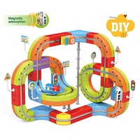Cubo Magnético de Plástico OEM al por Mayor, Pista de Trenes de 135 Piezas, Tren Eléctrico Mágico 3D DIY, Juguete Educativo STEM de Construcción