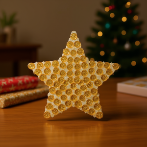 Adesivo Decorativo ILAN con Strass Scintillanti a Forma di Stella 32cm, Paillettes Adesive - Product Image 2