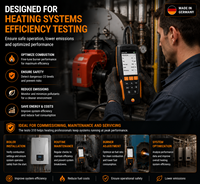 Analyseur de gaz de combustion Testo 310, analyseur de gaz de combustion, outil de mesure O2 CO pour le test des systèmes de chauffage de chaudières