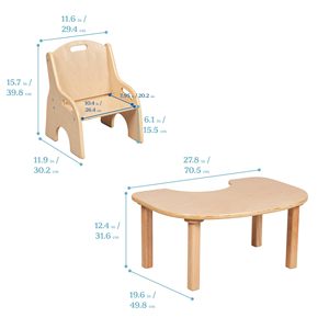 Juego de Mesa y Sillas Infantiles Little Natural para Espacio de Aprendizaje Infantil - Product Image 2